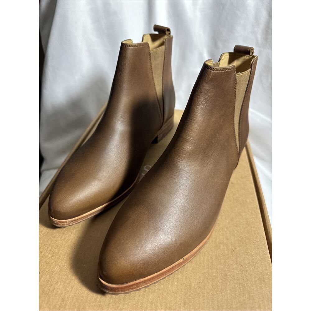 NISOLO Everyday Classic Chelsea Ankle BOOTS Size 7.5 Brown Leather New NIB